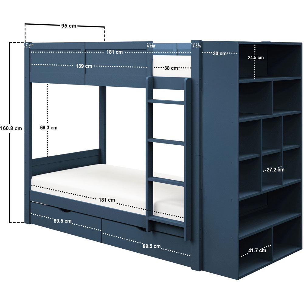 Flair Ruby Blue Bunk Bed with Storage Image 6