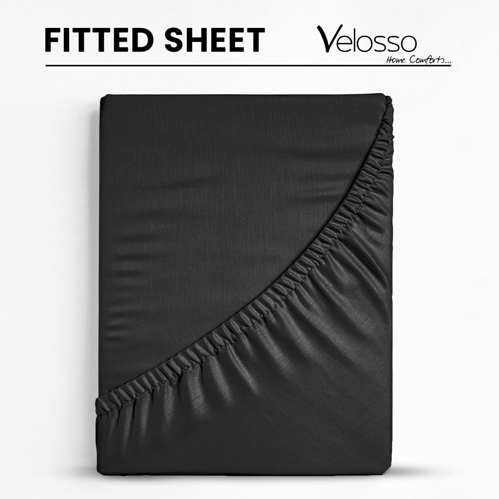 Velosso Microfibre Single Black Fitted Sheet Image 3