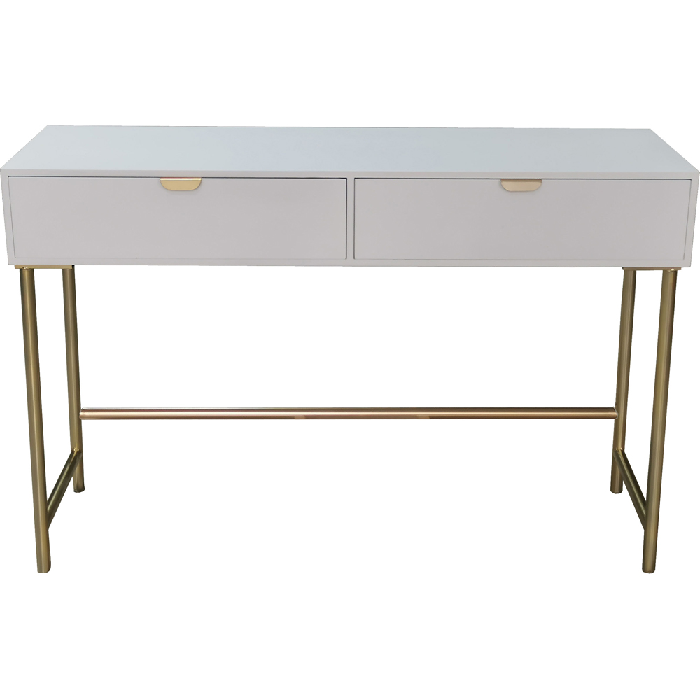 Acacia Home 2 Drawer White Wooden Side Table Image 2