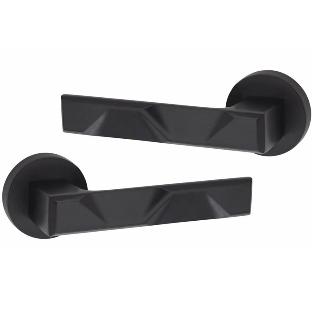 Golden Grace Matt Black Modern Nova Premium Door Handle Set 4 Pack Image 3
