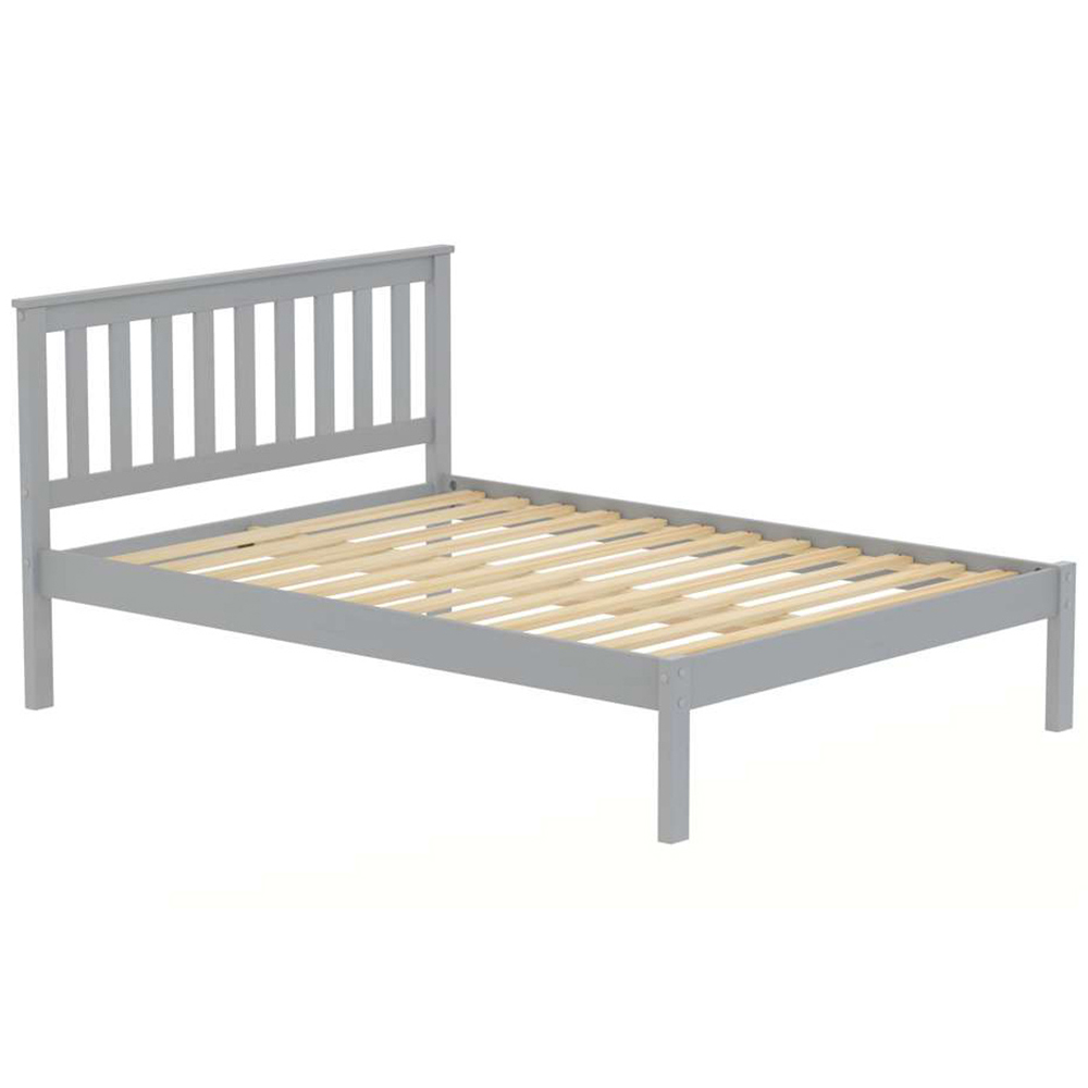 Denver Small Double Grey Wooden Bed Image 2