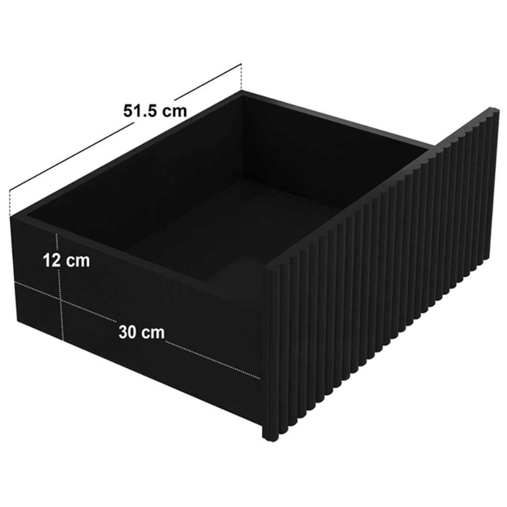 SOLACE+CO Velmor 6 Drawer Black Ribbed Chest of Drawers Image 7
