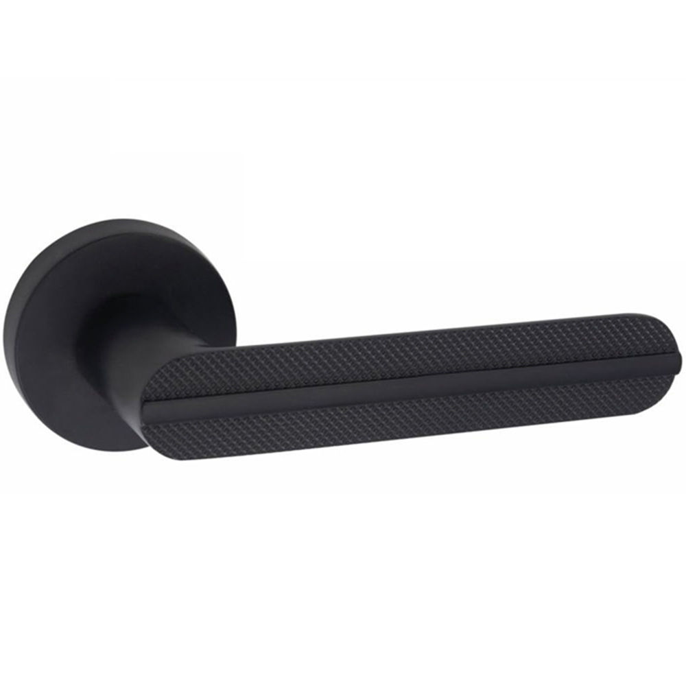 Golden Grace Matt Black Modern Lima Premium Door Handle Set 6 Pack Image 3