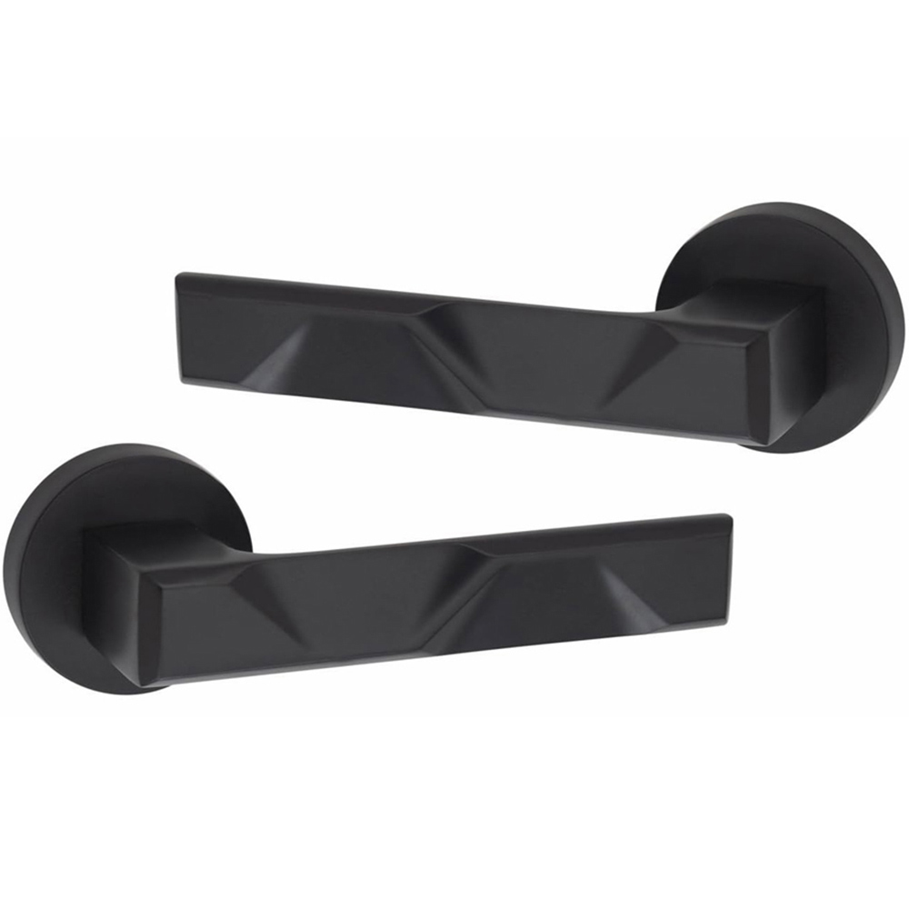 Golden Grace Matt Black Modern Nova Premium Door Handle Set Image 2