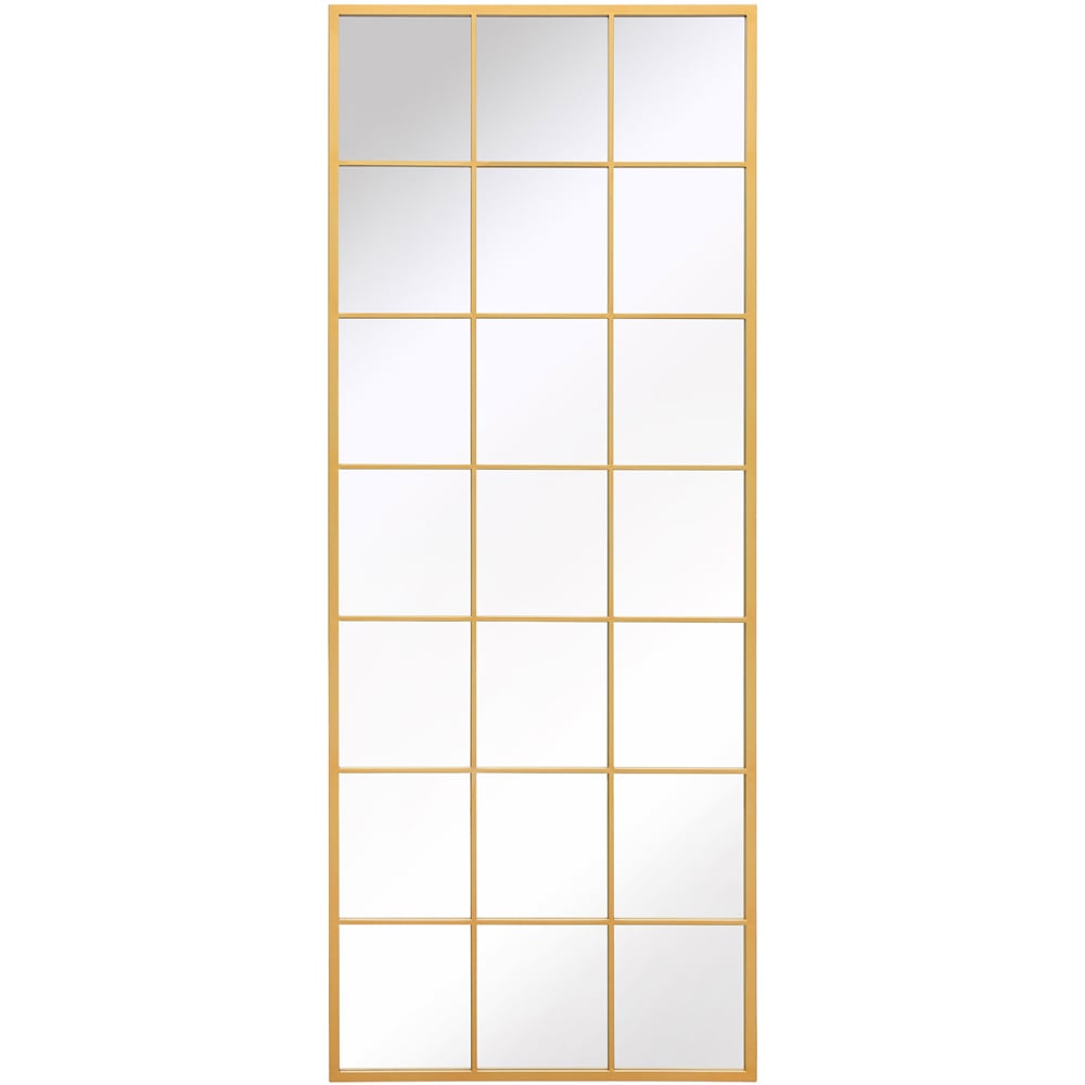 MirrorOutlet The Genestra Gold Modern Window Garden Wall Mirror 200 x 80cm Image 1