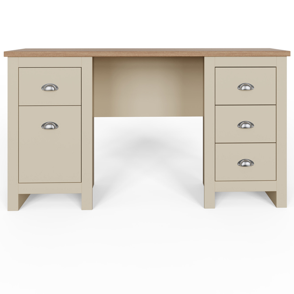 GFW Lancaster 4 Drawer Study Desk Cream Image 4