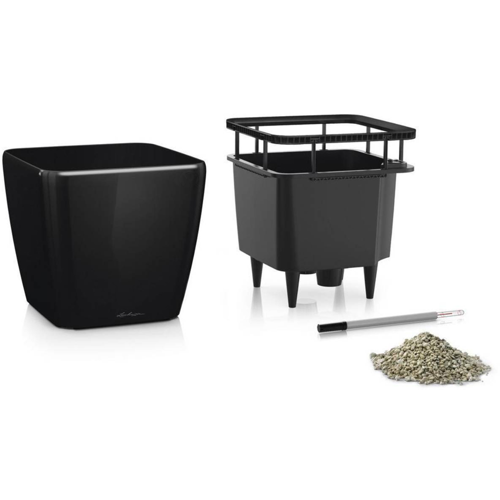 Lechuza Quadro LS 35 Black Poly-Resin Self-Watering Planter 33cm Image 6