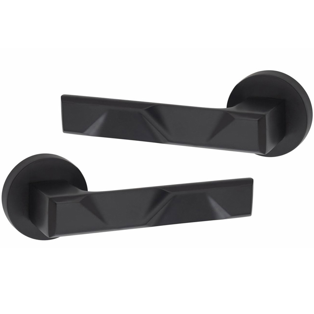 Golden Grace Matt Black Modern Nova Premium Door Handle Set 6 Pack Image 3