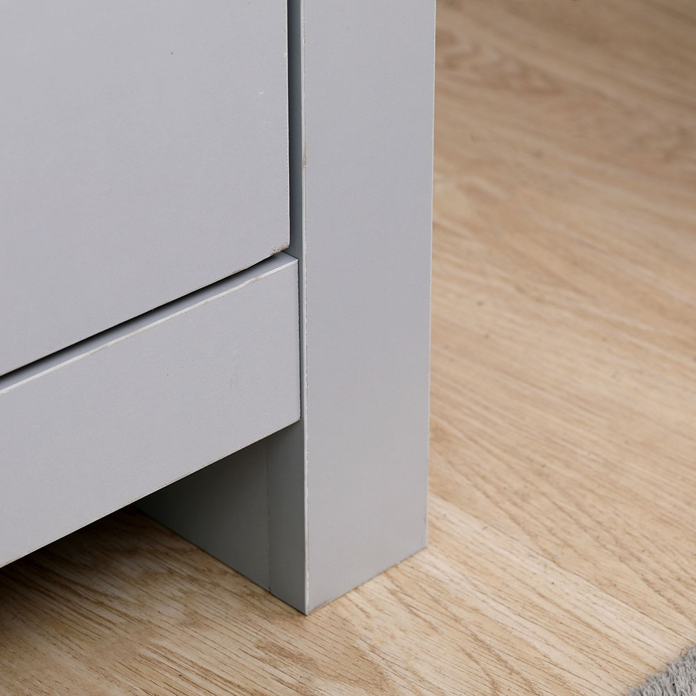 FurnitureHMD 2 Drawer Single Shelf Grey and Oak Effect Wooden Corner TV Unit Image 5