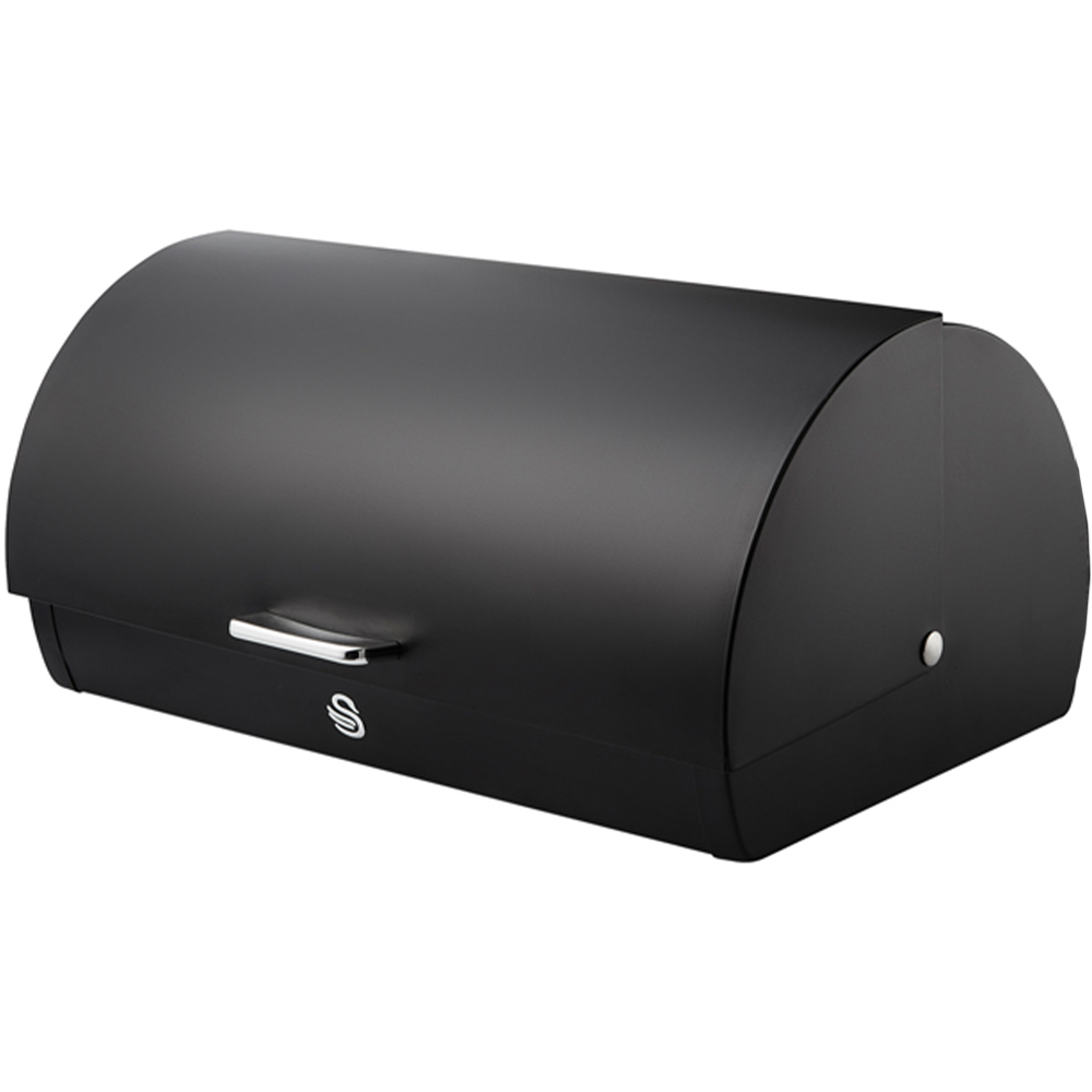 Swan Serenity EEJB277 Black Bread Bin with 3 Piece Canister Set Image 2