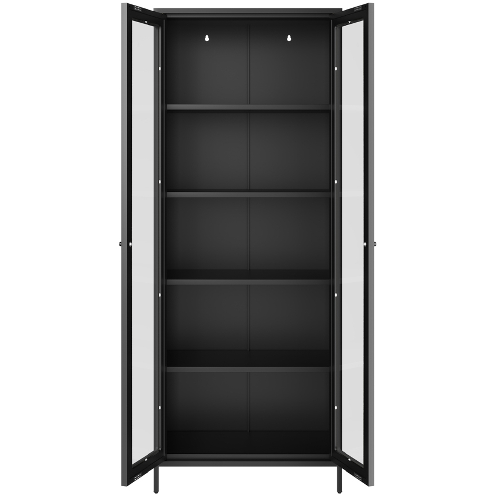LPD Home Mase 2 Door Black Glass Display Cabinet Image 4