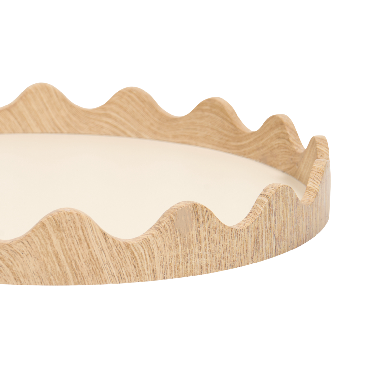 Wavy Wooden Tray Brown Image 3