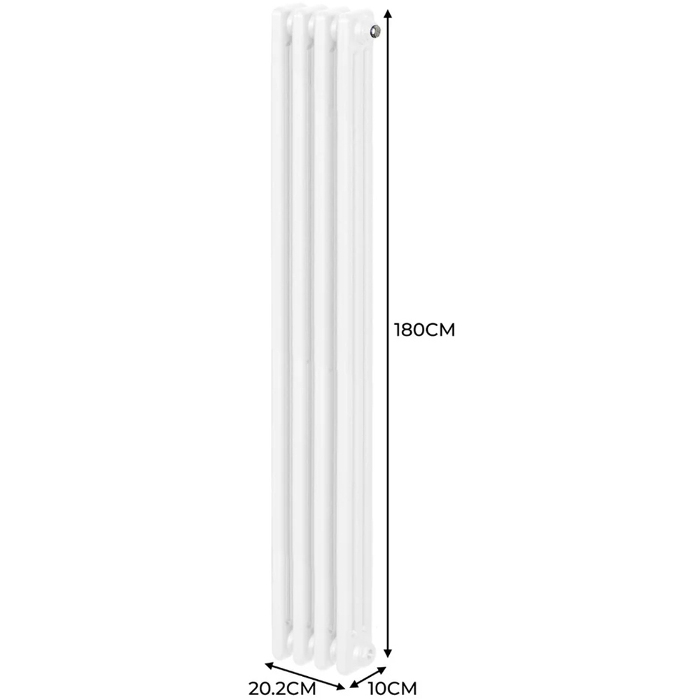 Monster Shop 2639 BTU White Traditional 3 Column Radiator 1800 x 202mm Image 6