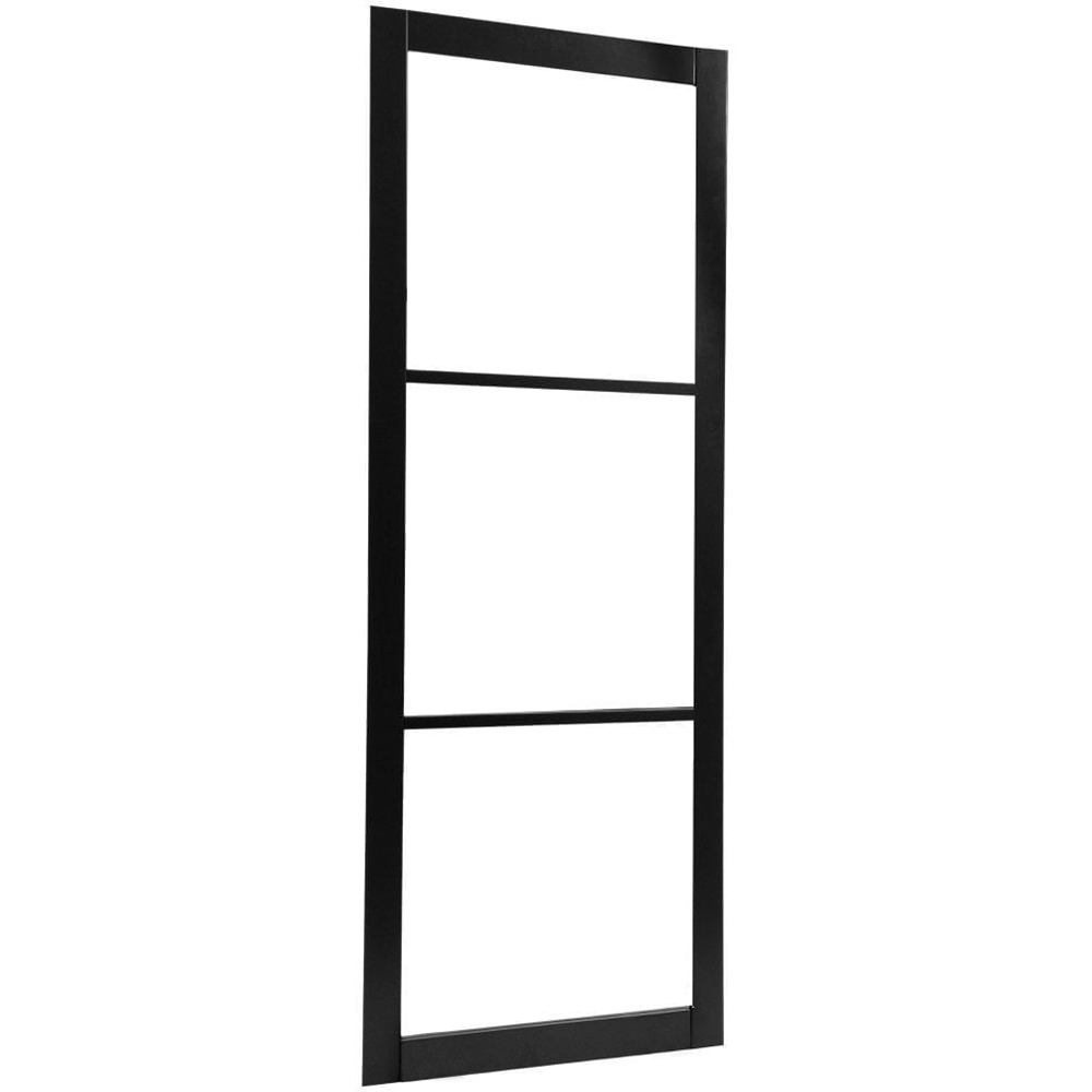 Black Primed Industrial 3 Light Clear Glass Internal Door 1981 x 610 x 35mm Image 3