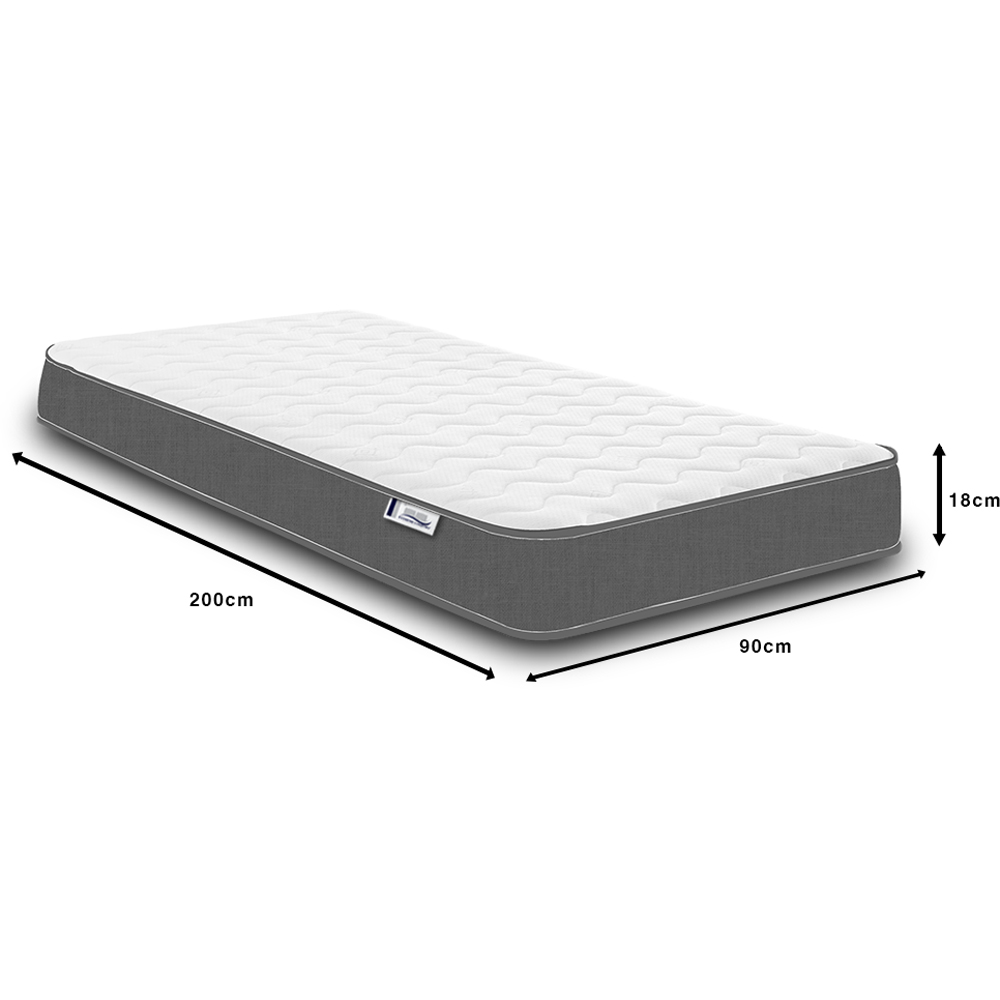 Extreme Comfort Cooltouch Colours European Single Grey Memory Foam and Spring Mattress Image 5