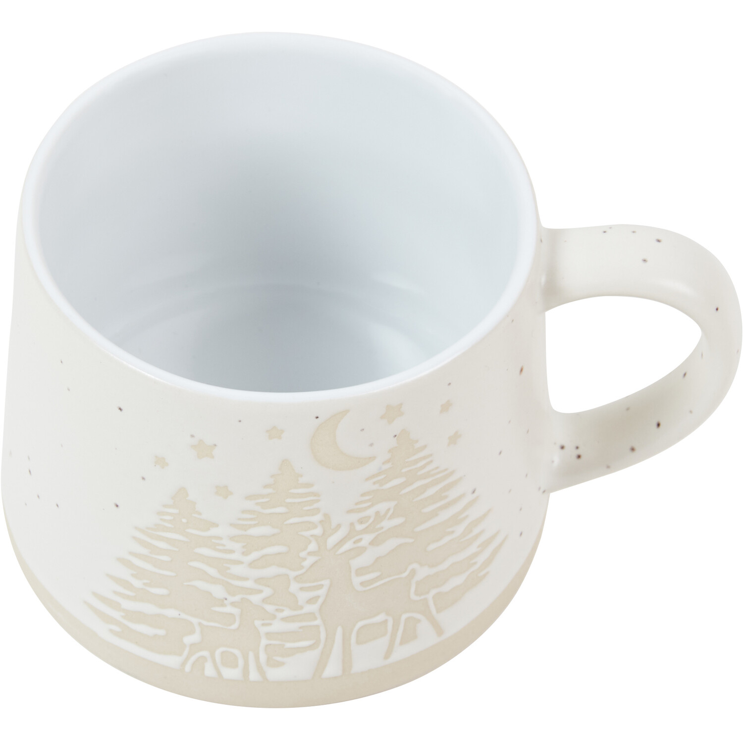 Reindeer Scene Embossed Mug - Cream Image 3