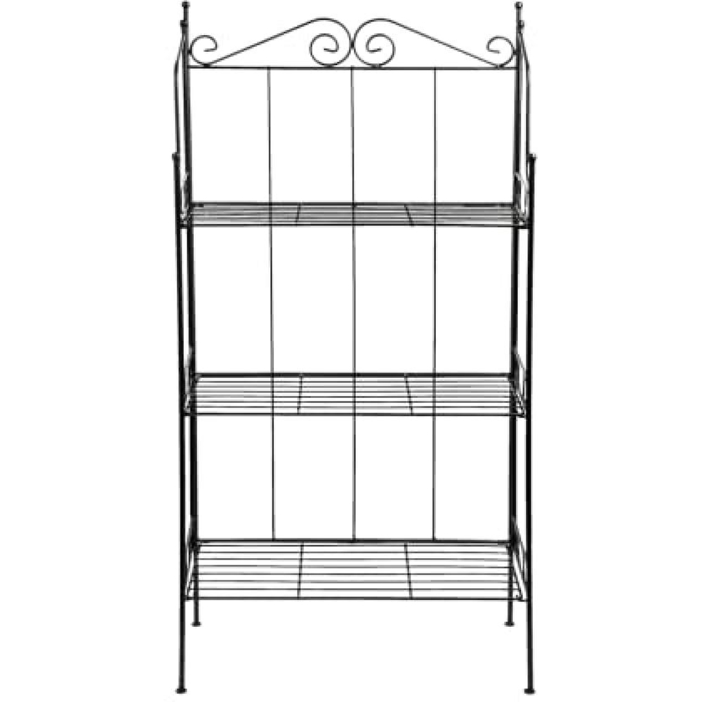 Fallen Fruits 3 Shelf Black Steel Foldable Etagere Storage Unit Image 4