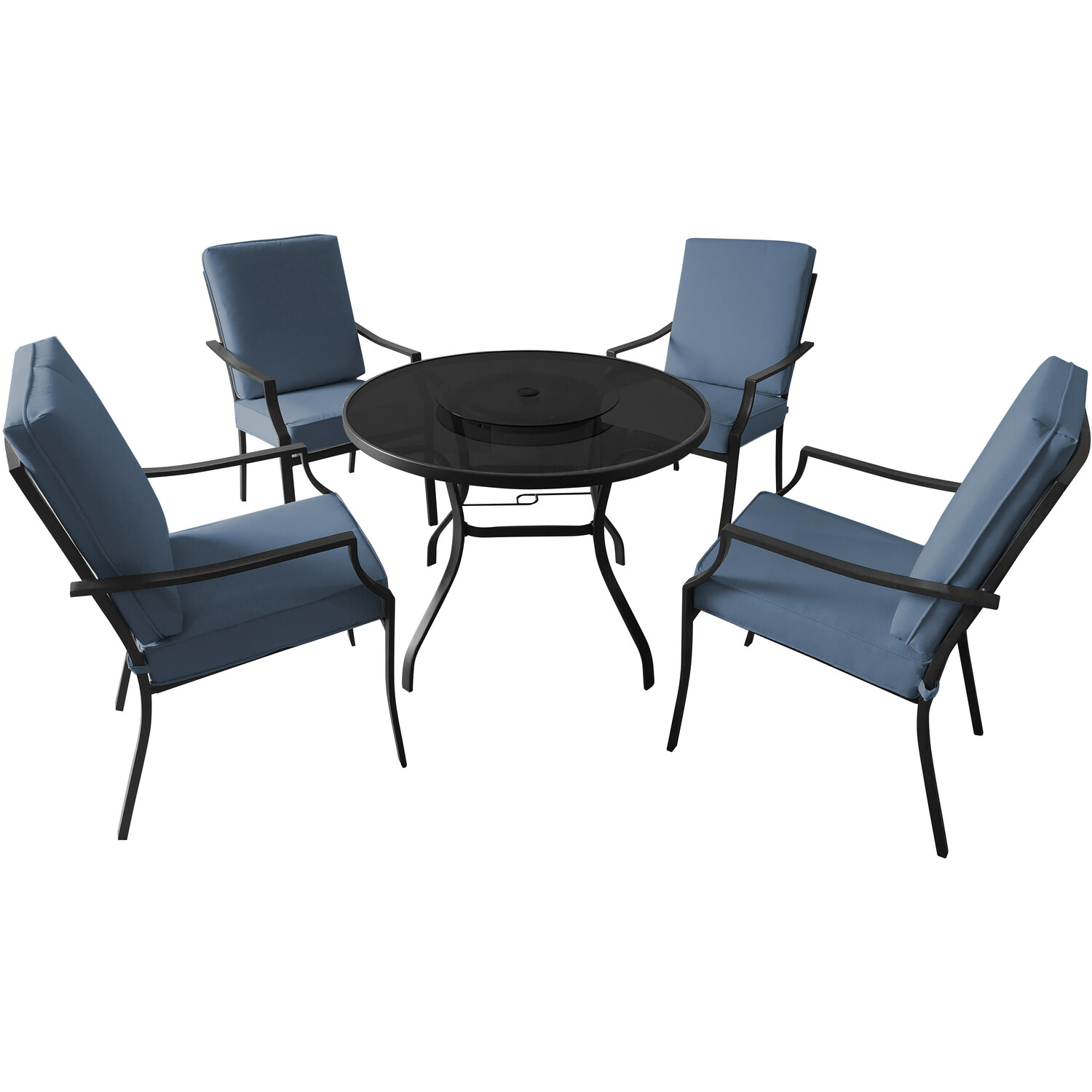 Sardinia 4 Seater Blue Garden Dining Set Image 2