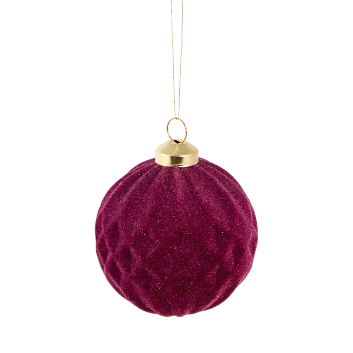 Pack of 35 Flocked Baubles Plum Image 4