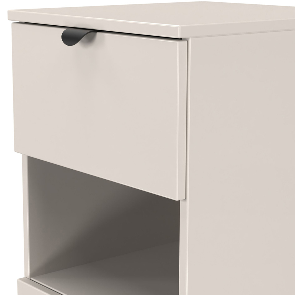 Crowndale Bora 3 Drawer Single Shelf Kashmir Matt Bedside Cabinet Image 6