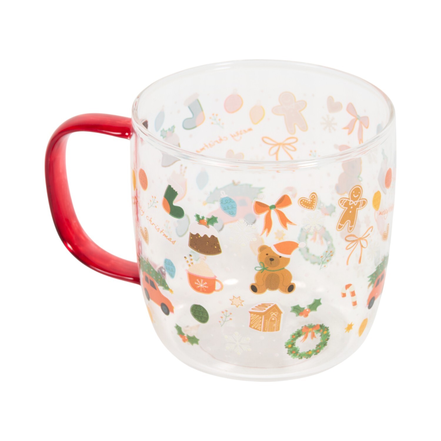 Gingerbread Man Glass Mug Clear Image 5
