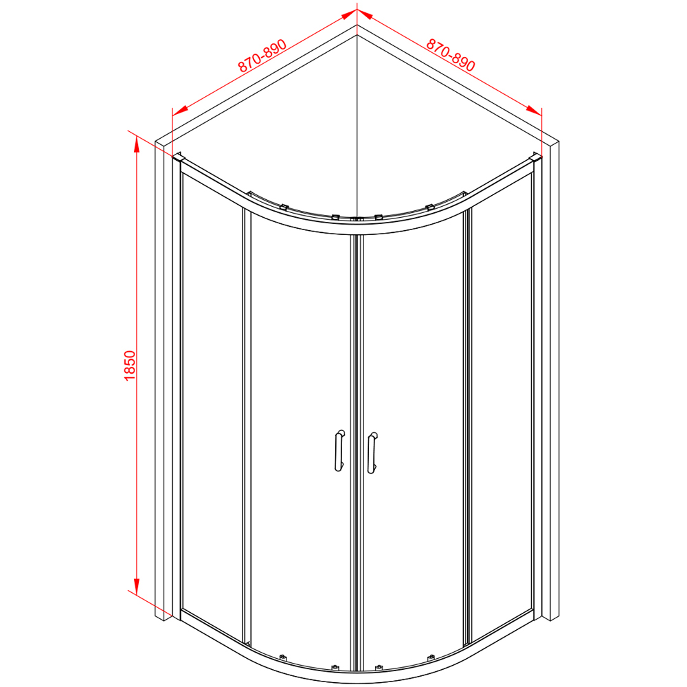 Bathstore Atlantis 2 Door Brushed Brass Quadrant Shower Enclosure 900mm Image 5