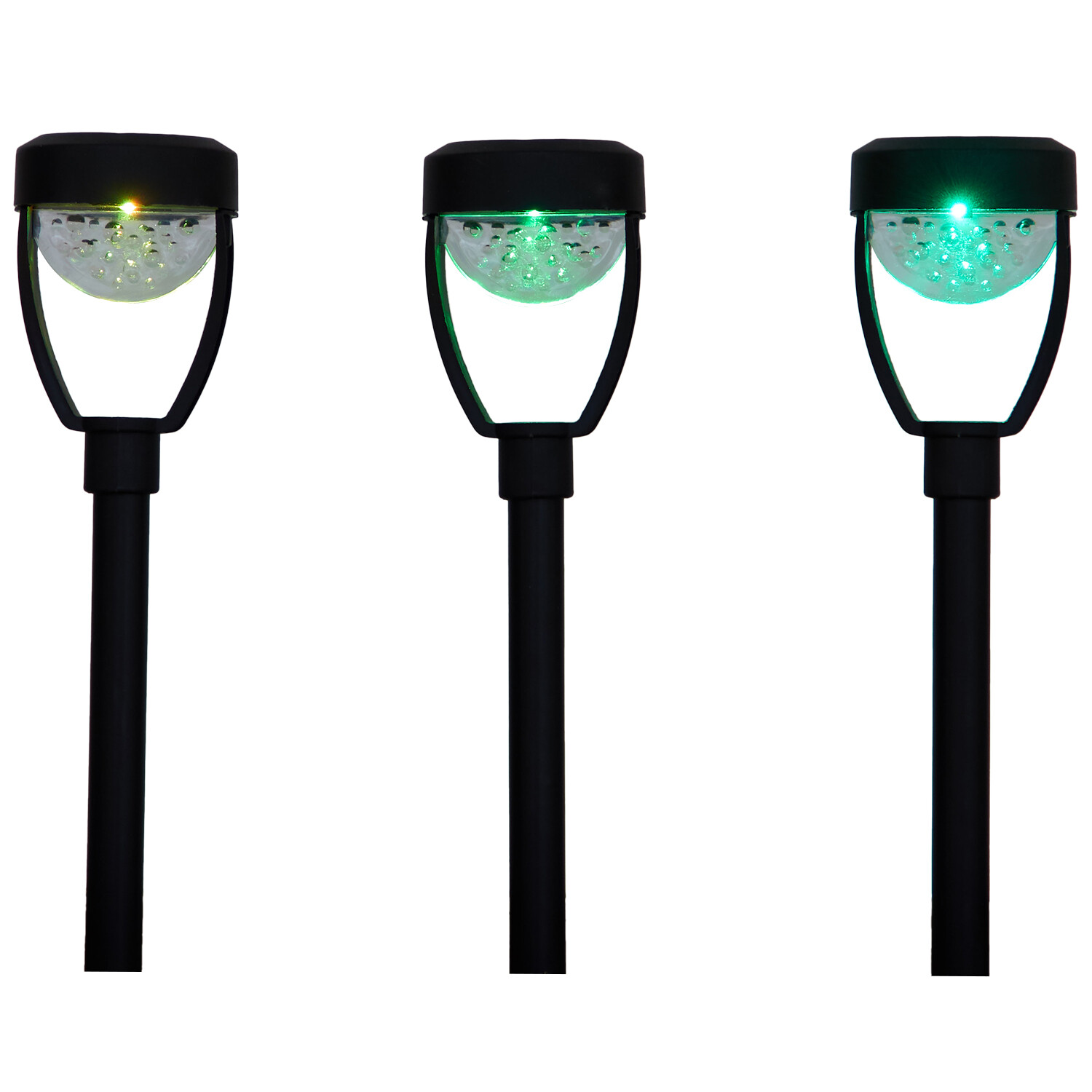 Pack of 10 Solar Apollo Colour Changing Stake Lights - Black Image 4