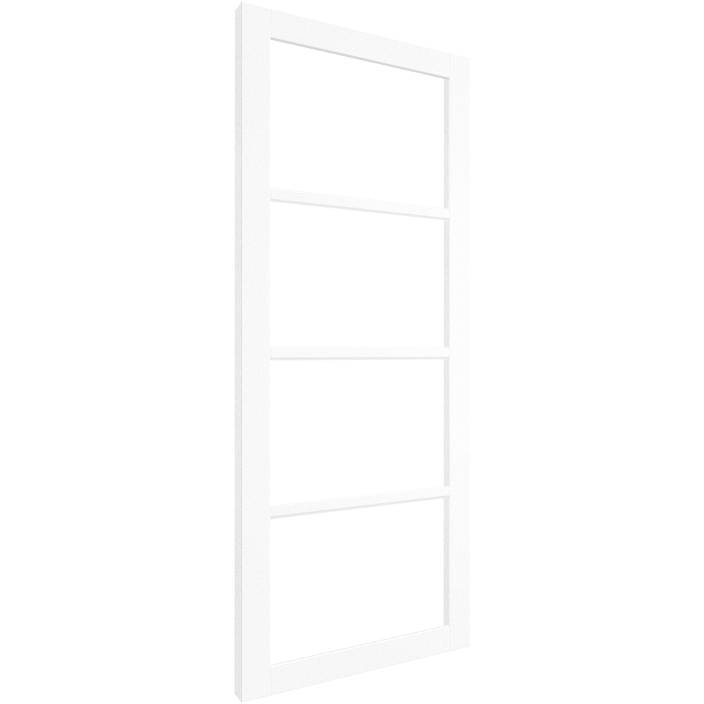 White Primed Studio Industrial 4 Light Clear Glass Door 1981 x 686 x 35mm Image 3