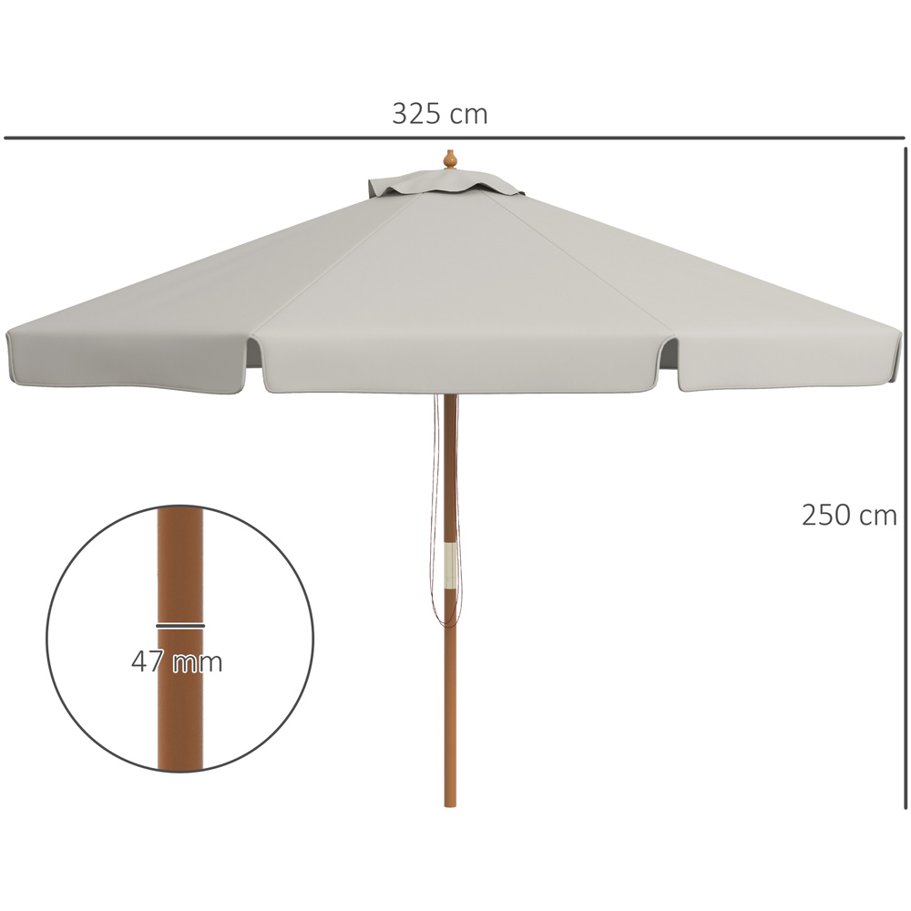 Outsunny Ruffles Grey Patio Parasol Image 7