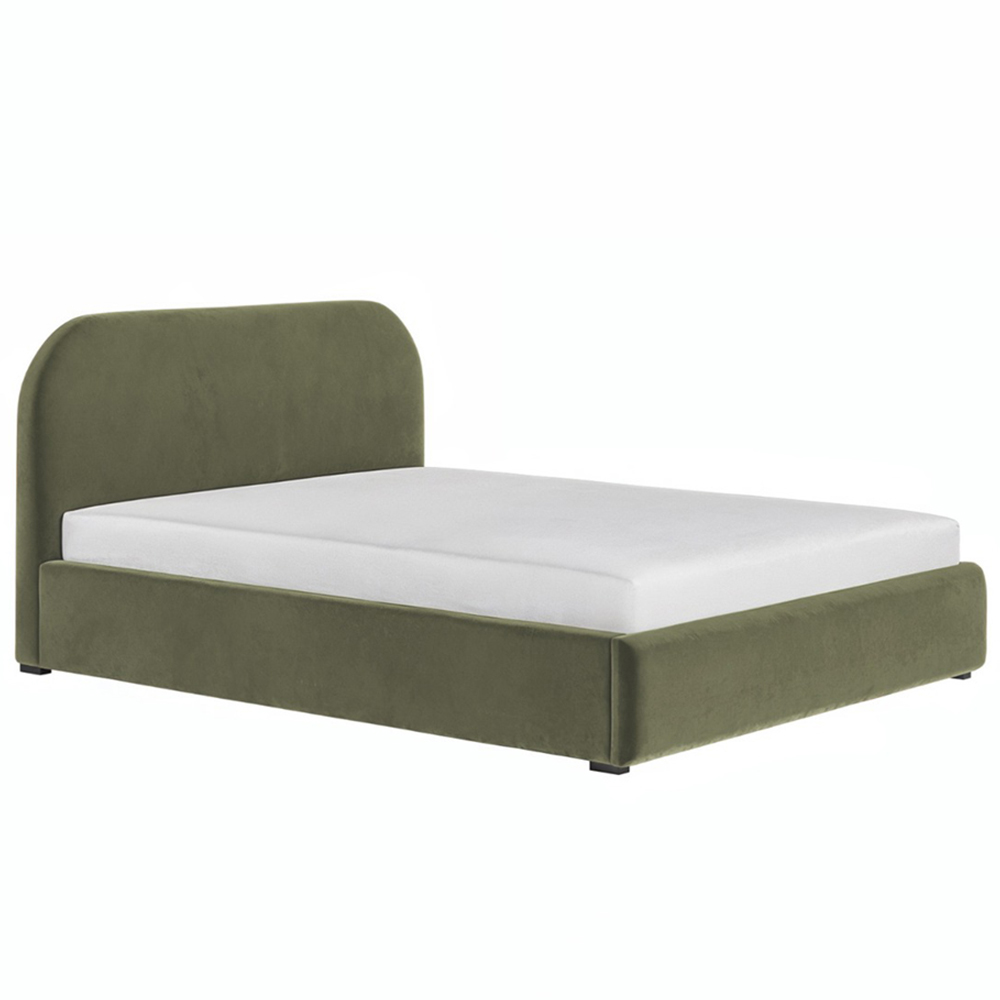Flair Alba King Size Khaki Velvet Ottoman Bed Image 2