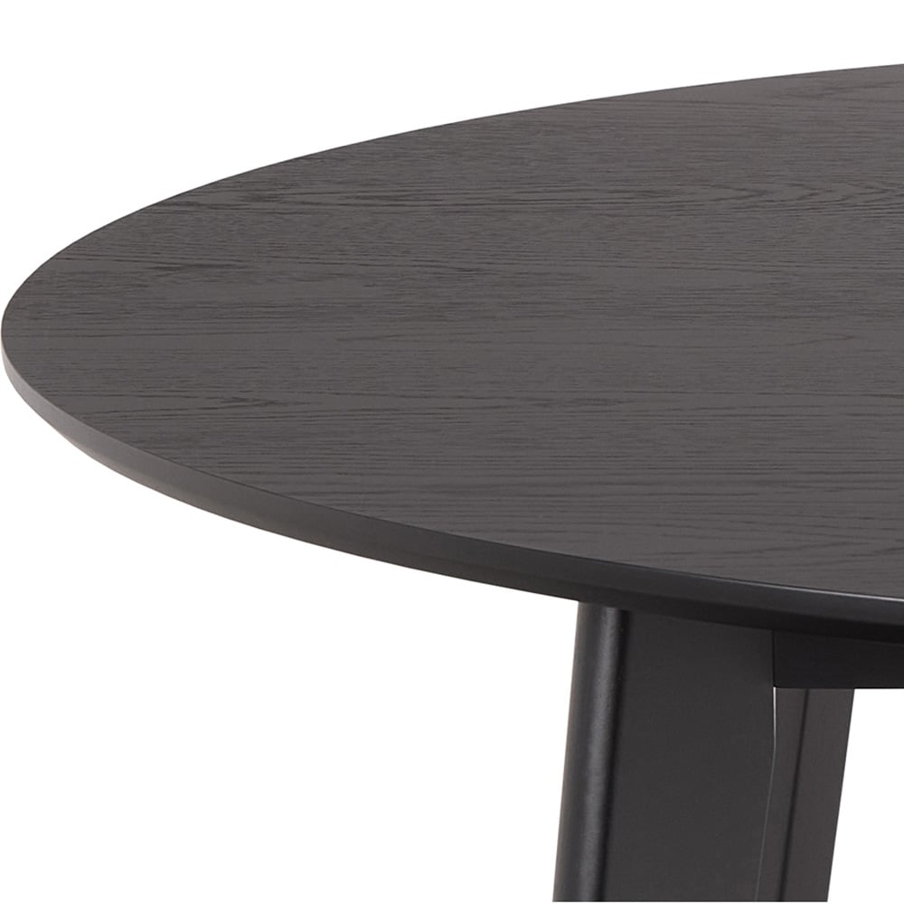 Florence Roxby 4 Seater Matt Black Round Dining Table Image 4