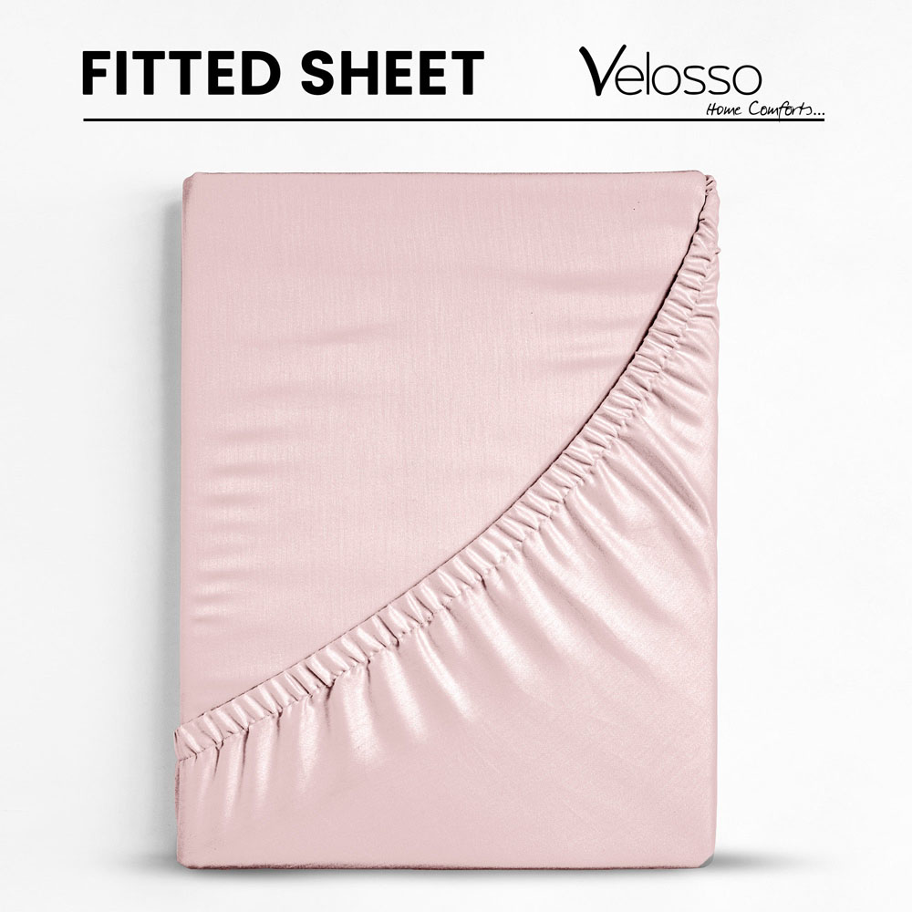 Velosso Microfibre King Size Pink Fitted Sheet Image 3