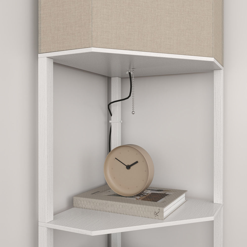 Portland 3 Shelf White Corner Floor Lamp Image 4