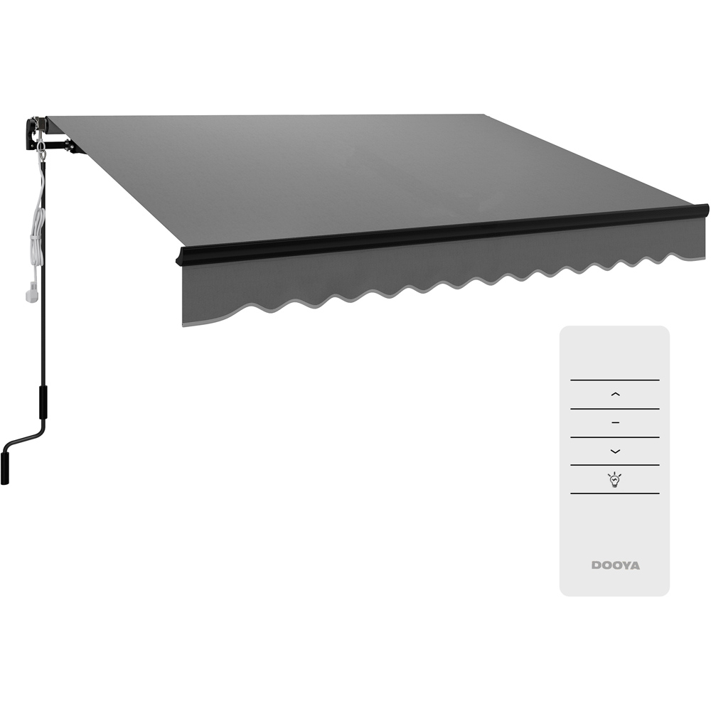 Outsunny Grey LED Electric Retractable Awning with Remote 3 x 2.5m Image 2
