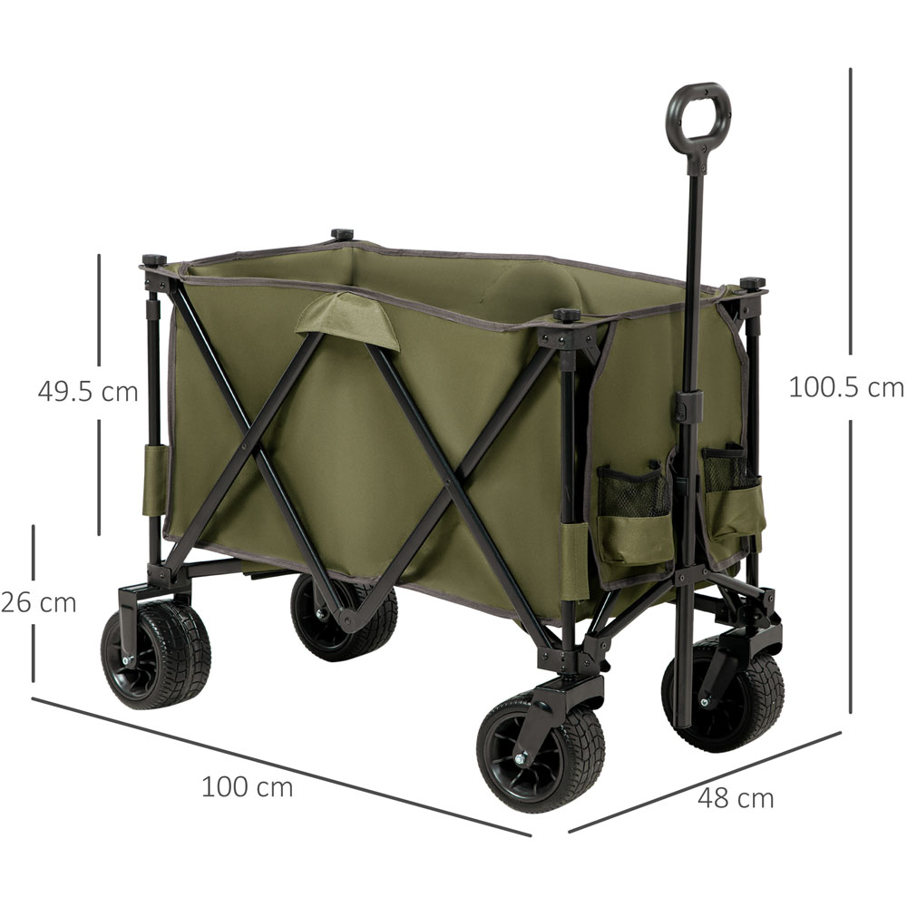 Outsunny Folding Trolley Dark Green Image 7