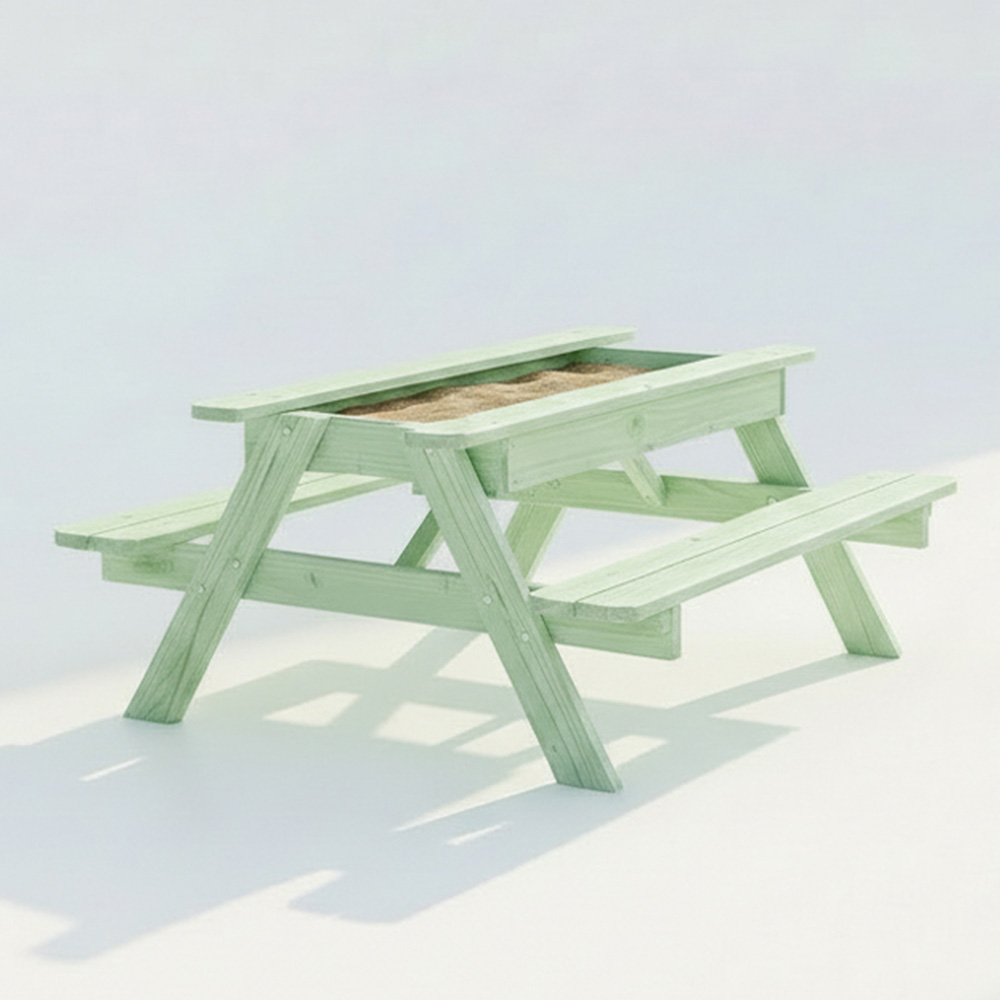 AMATA Pastel Green Kids Wooden Garden Table with Interchangeable Top Image 3
