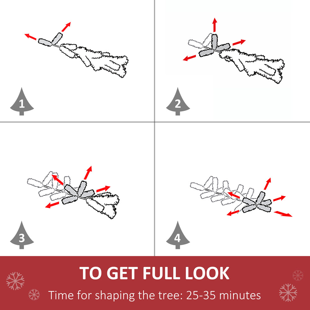 Everglow Warm White LED Pre-Lit Green Artificial Christmas Tree 5ft Image 6