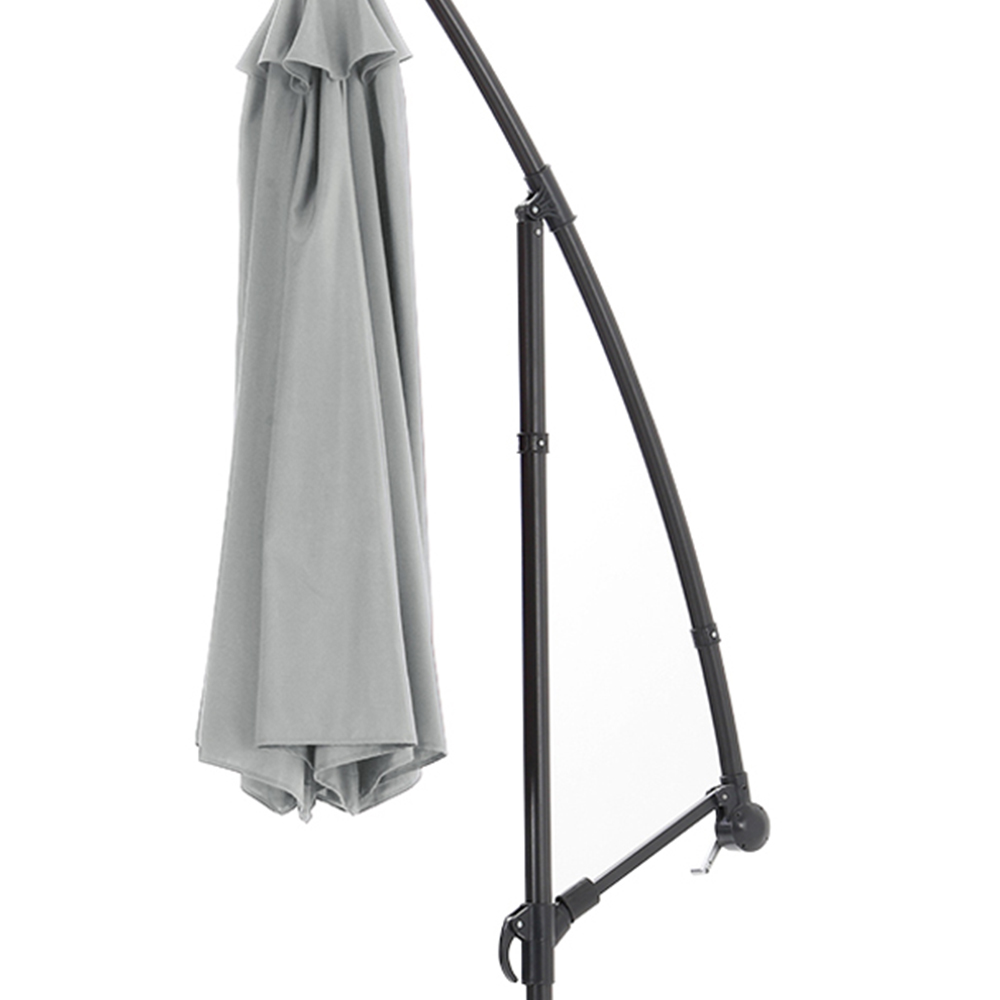 Living and Home Light Grey Cantilever Parasol with Cross Base 3m Image 6