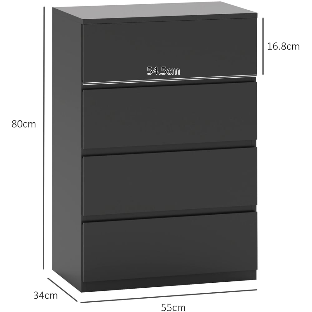 Portland 4 Drawer Black Chest of Drawers Image 9