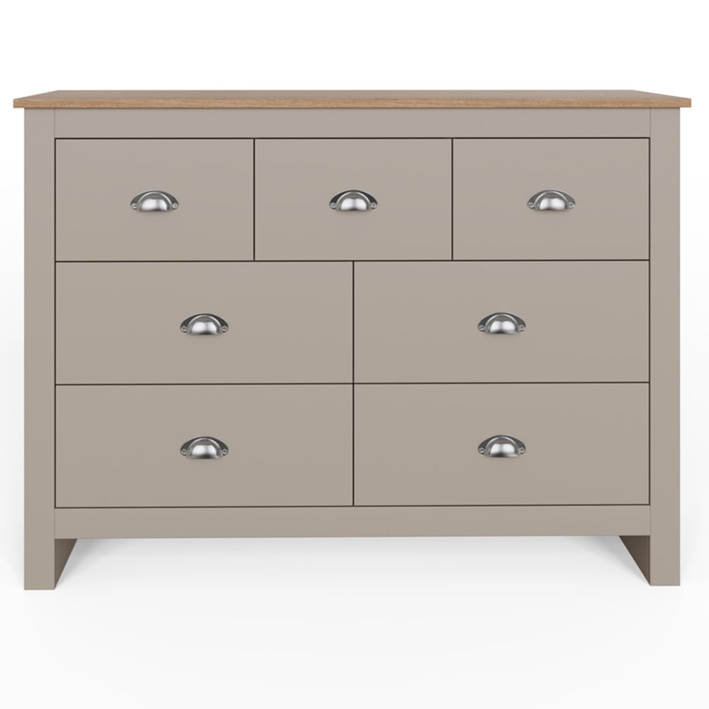 GFW Lancaster 7 Drawer Grey Merchants Chest of Drawers Image 4