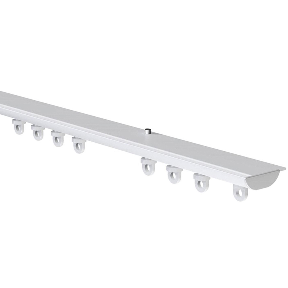 New Edge Blinds 200cm Hidden Ceiling Fix Aluminium White Curtain Hanging Track Image