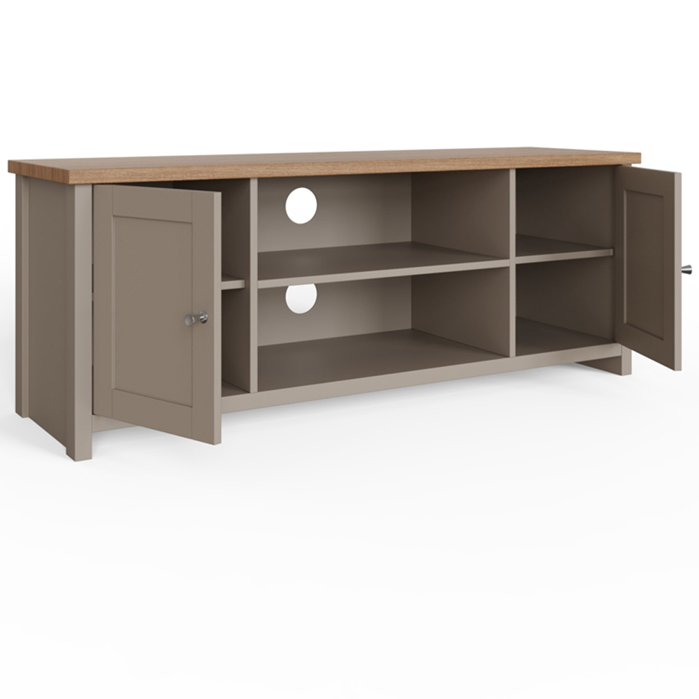 GFW Lancaster 2 Door 2 Shelf Grey Large TV Cabinet Image 3