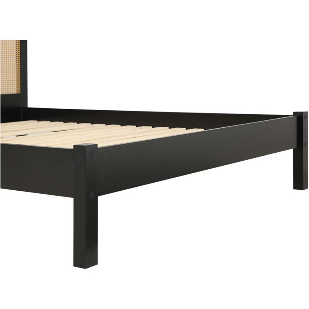 Croxley Double Black and Oak Rattan Bed Image 5