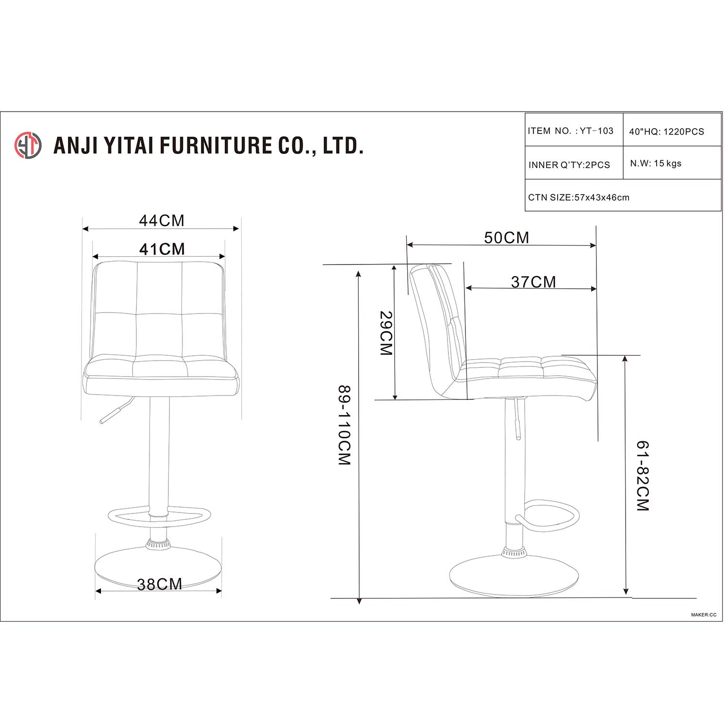 Alana Grey Linen Bar Stool Set of 2 Image 2