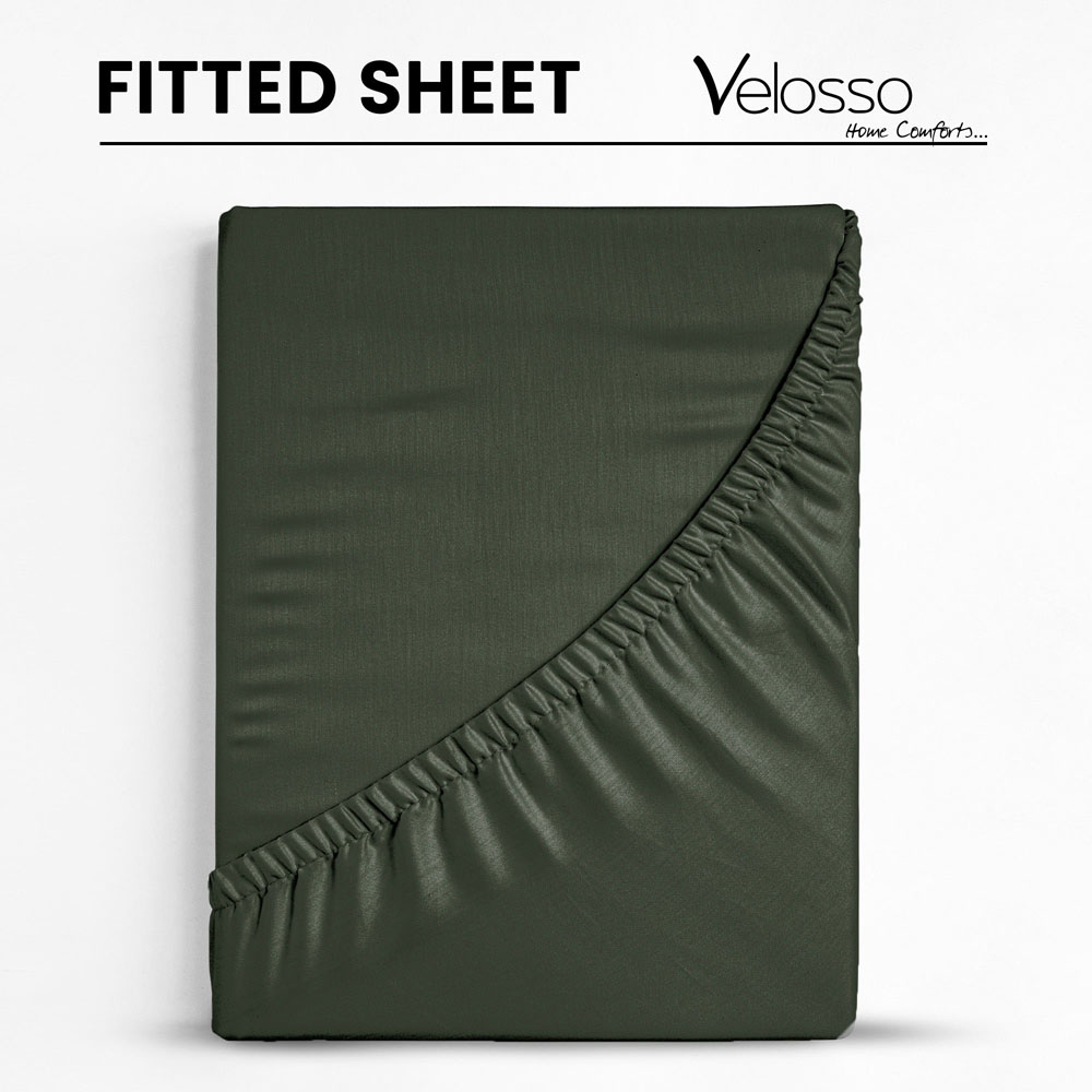 Velosso Microfibre Double Olive Fitted Sheet Image 4