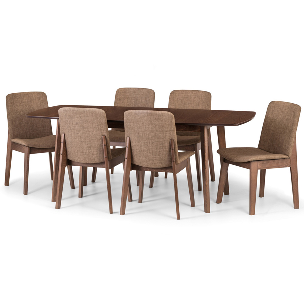 Julian Bowen Kensington Set of 2 Walnut Dining Chair Image 5