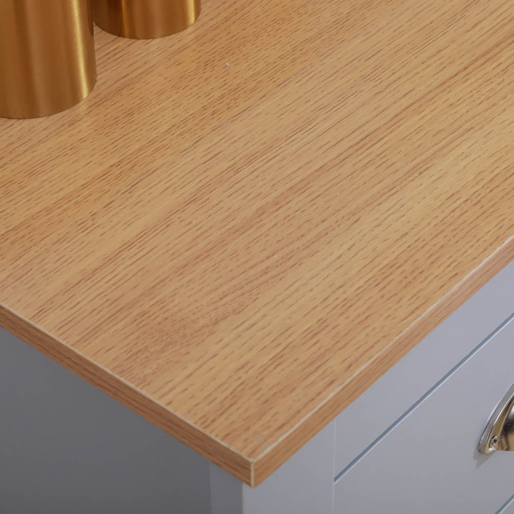 FurnitureHMD 2 Door 2 Drawer Grey and Oak Effect Wooden Sideboard Image 6