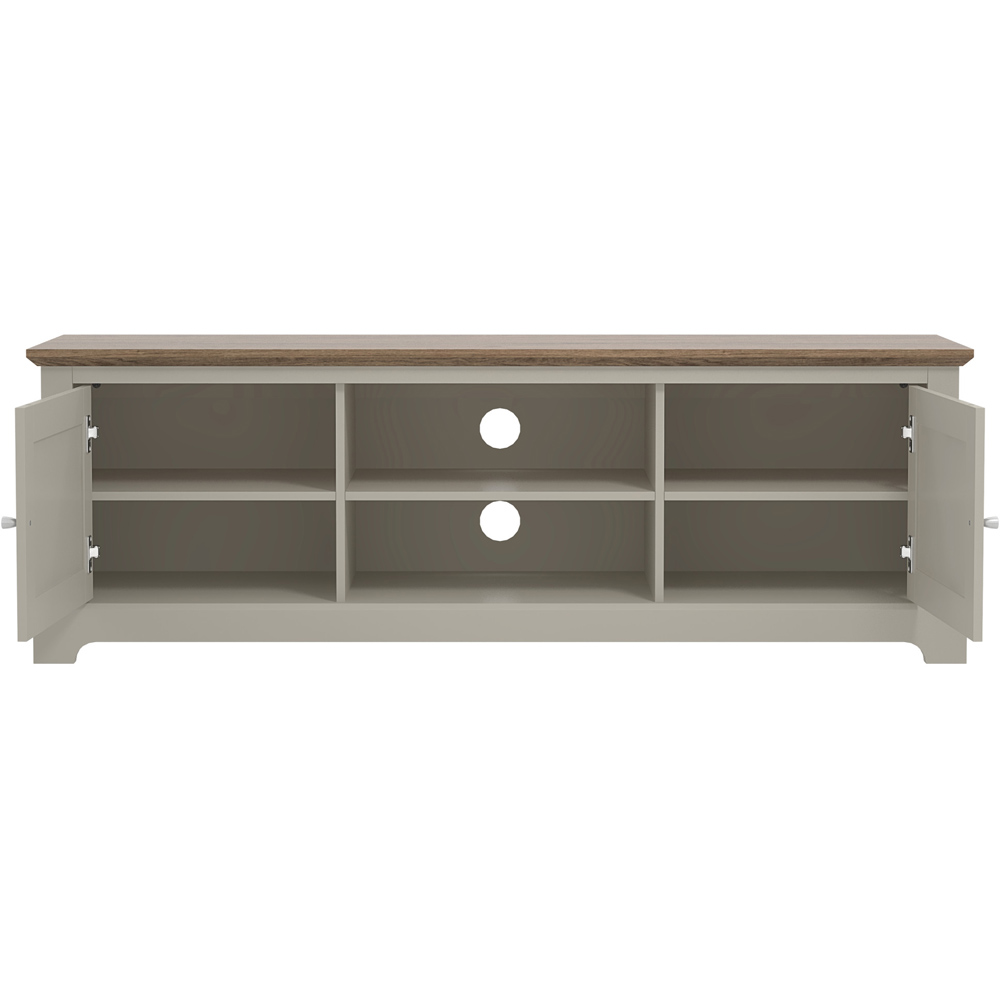GFW Salcombe 2 Door 2 Shelf Light Grey TV Unit Image 3