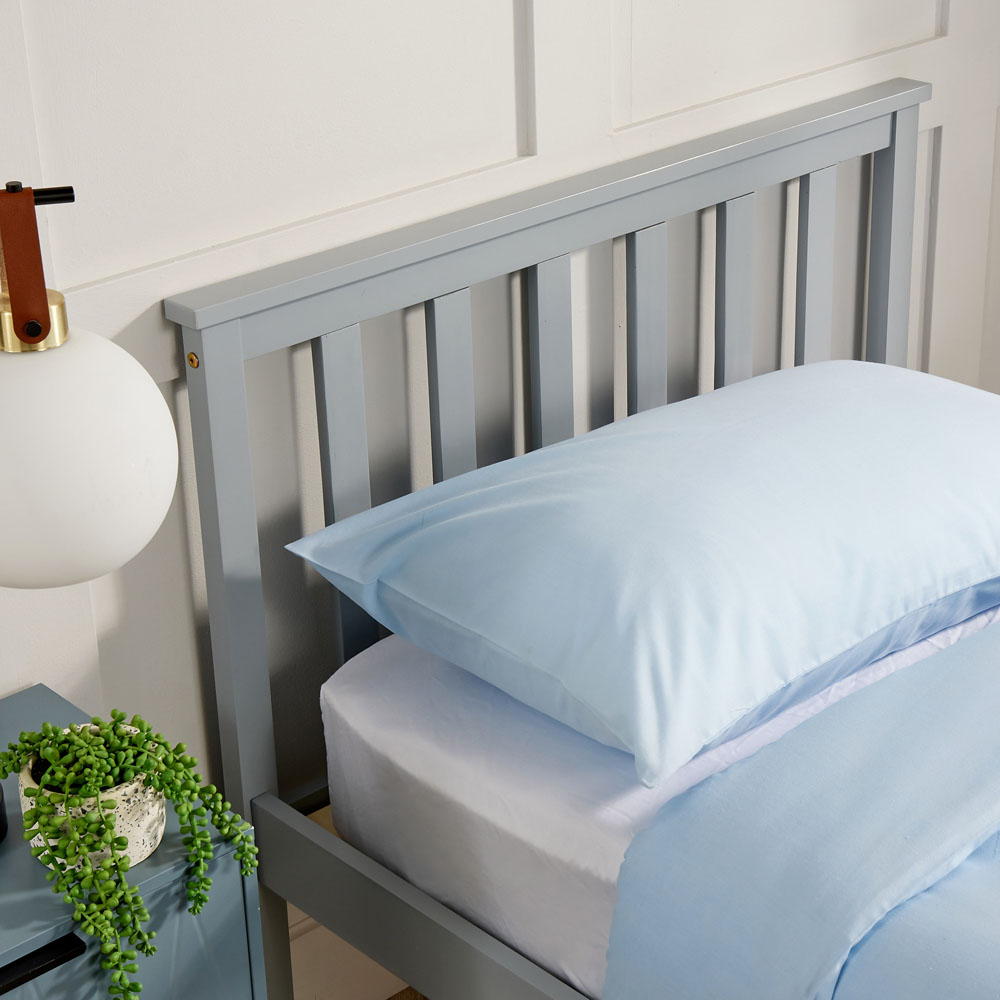 Home Source Florida Single Grey Low End Wooden Bed Image 5