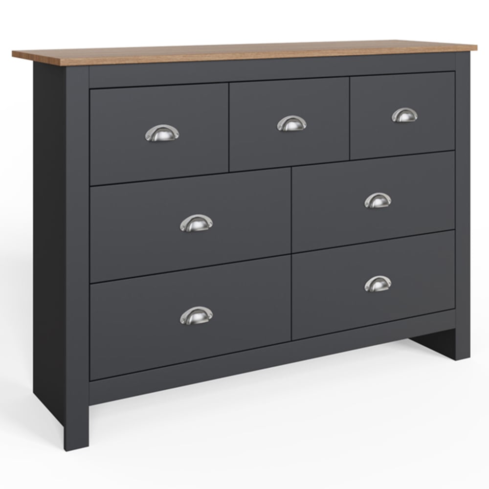 GFW Lancaster 7 Drawer Slate Blue Merchants Chest of Drawers Image 2